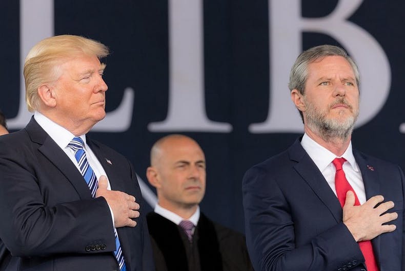 Donald Trump avec le partisan Jerry Falwell Jr.