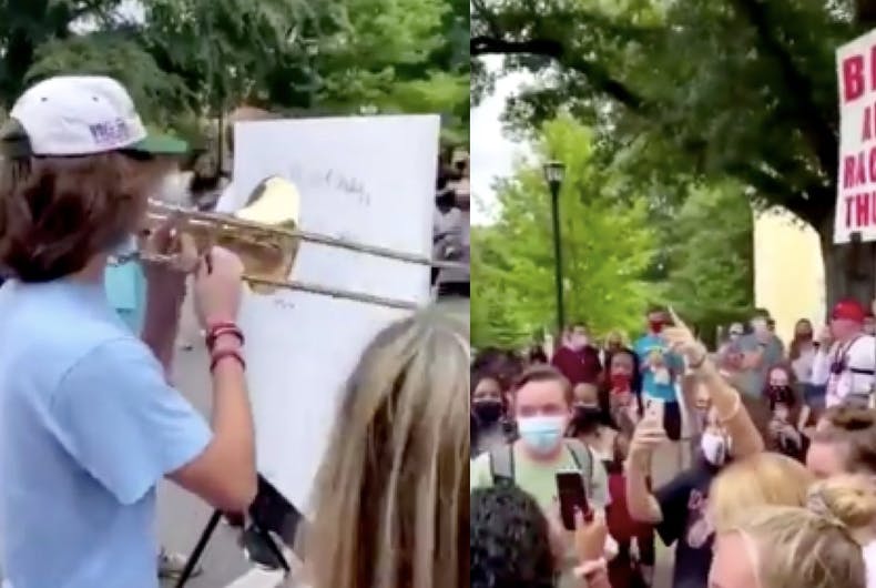 Trey Hogan, Trombone Guy, Université de Caroline du Sud, discours de haine