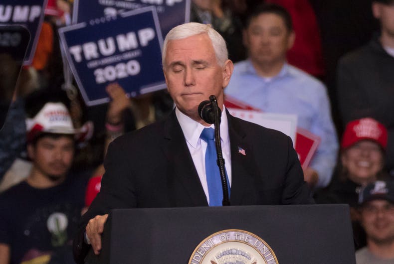 Le vice-président Mike Pence prend la parole lors du rassemblement de réélection du président Trump au LAS VEGAS CONVENTION CENTER. 21 février 2020