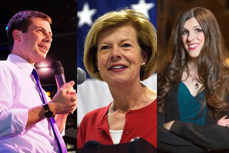 Le maire Pete Buttigieg, la sénatrice Tammy Baldwin, Del. Danica Roem