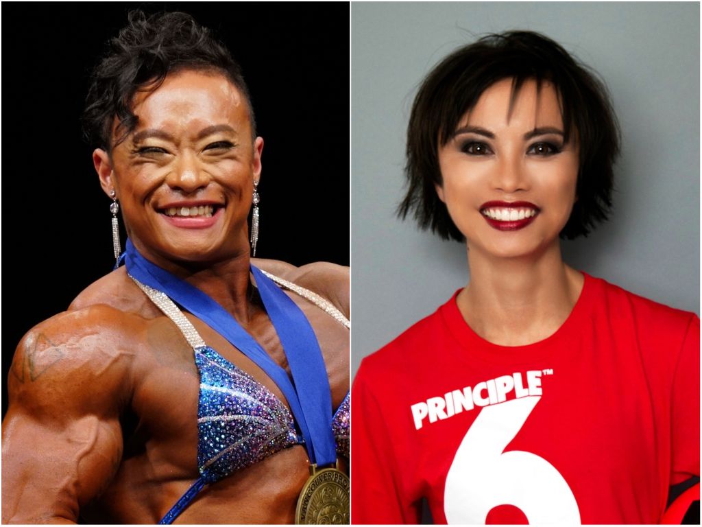 Bodybuilder Siufung Law, à gauche, et Amazin LeThi