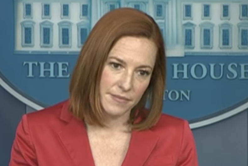 L'attachée de presse Jen Psaki répond aux questions le 7 mai 2021