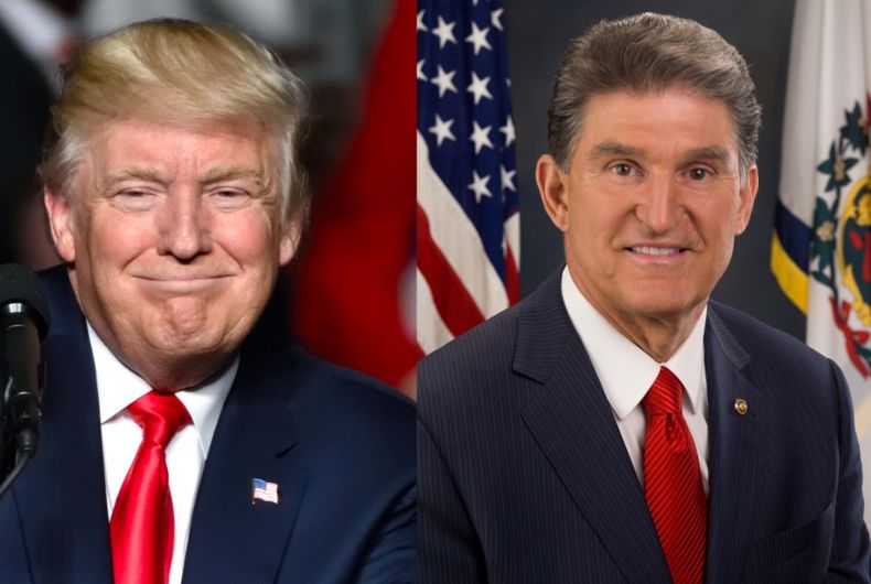 Donald Trump (l)/Sén.  Joe Manchin