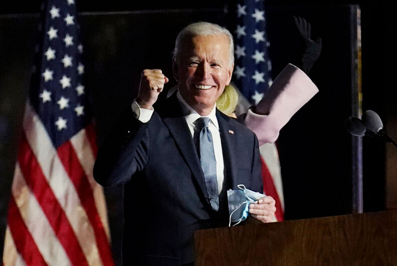 Candidat démocrate à la présidentielle, l'ancien vice-président Joe Biden s'adresse à des partisans à Wilmington, Delaware