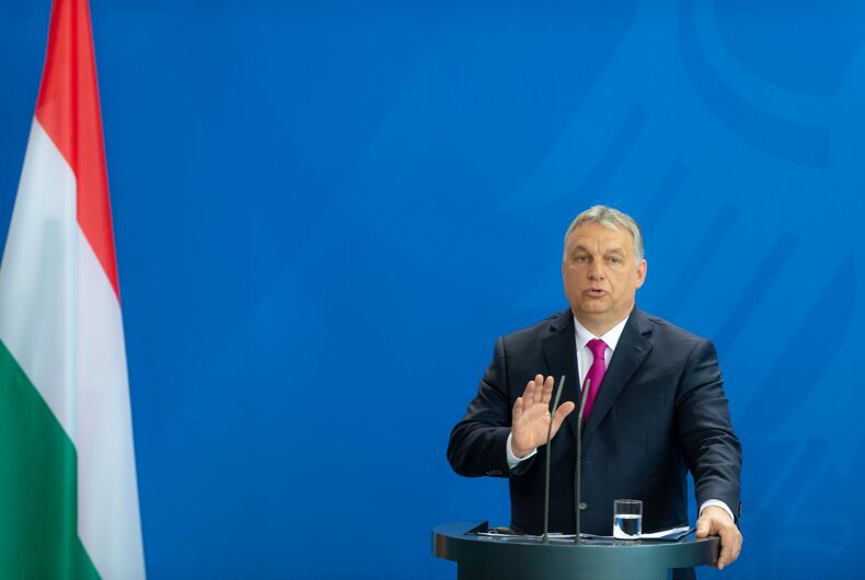 05-07-2018 : Viktor Orbán, le Premier ministre hongrois, répond aux questions lors de la conférence de presse à la chancellerie fédérale à Berlin