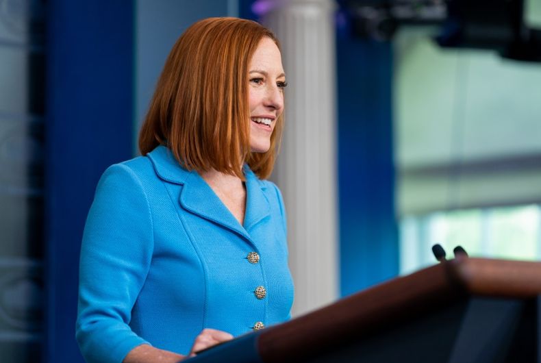 L'attachée de presse Jen Psaki tient un point de presse, le mercredi 2 juin 2021, dans la salle des points de presse de la Maison Blanche James S. Brady.  (Photo officielle de la Maison Blanche par Cameron Smith)