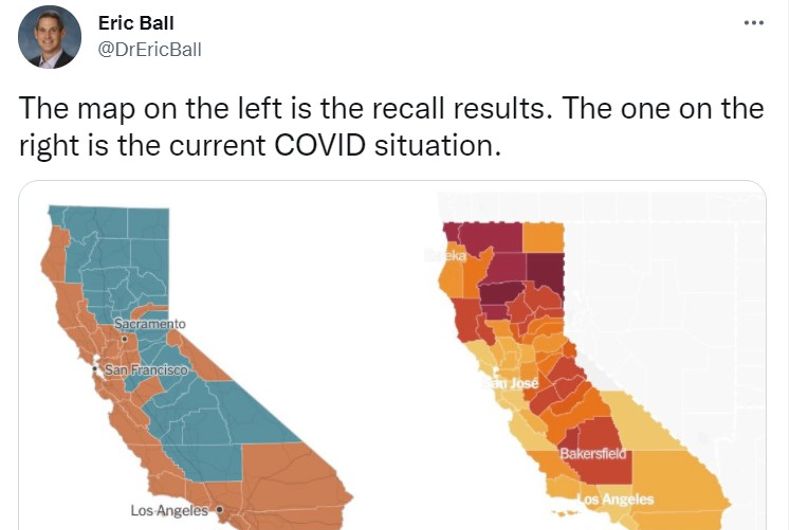 La Californie est divisée selon des lignes politiques et COVID-19.