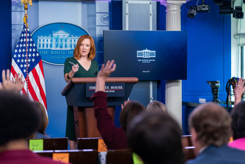 L'attachée de presse Jen Psaki tient un point de presse le jeudi 3 juin 2021 dans la salle des points de presse de la Maison Blanche James S. Brady.
