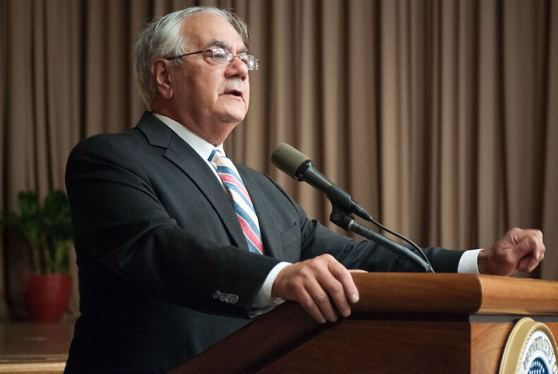 Barney Franck La Cour suprême annulera-t-elle l'égalité du mariage?  Barney Frank ne le pense pas.