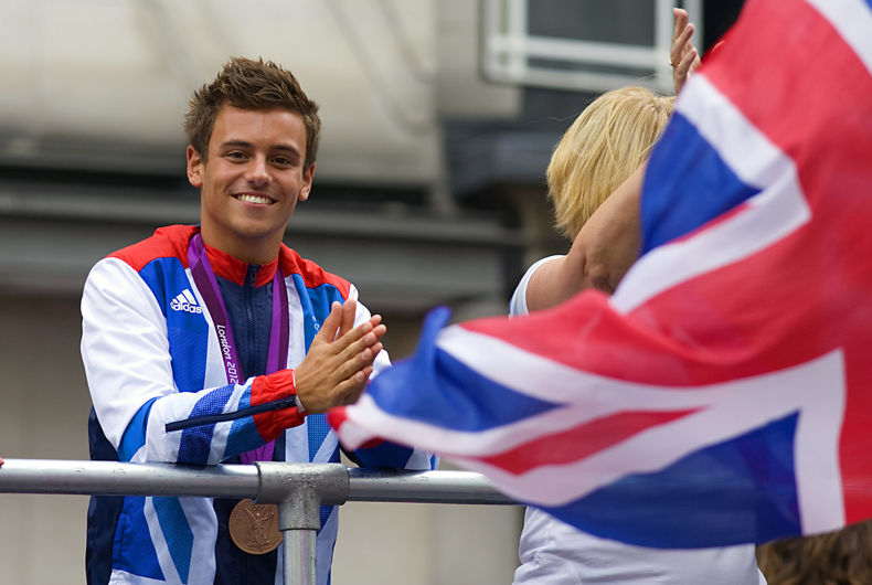 Tom Daley au défilé de la victoire des Jeux Olympiques et Paralympiques de Londres 2012, le 10 septembre