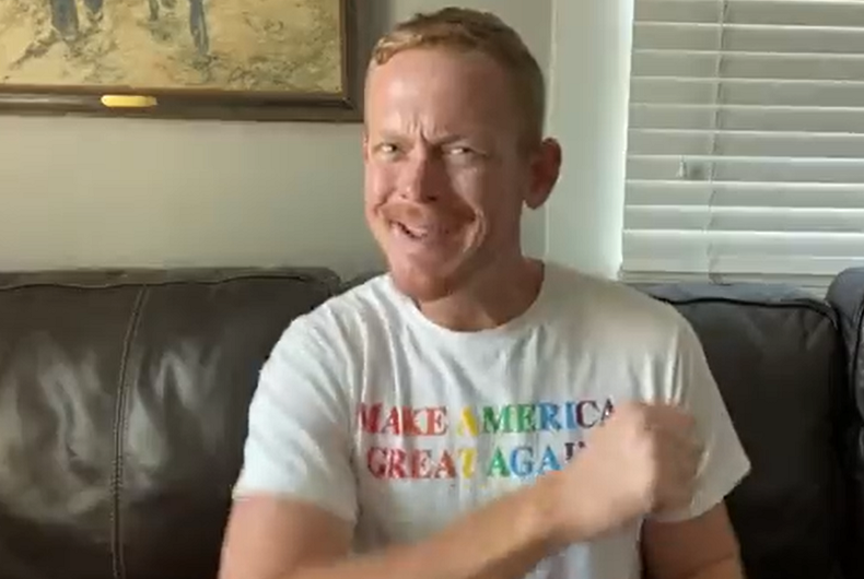 Homme blanc dans un arc-en-ciel 