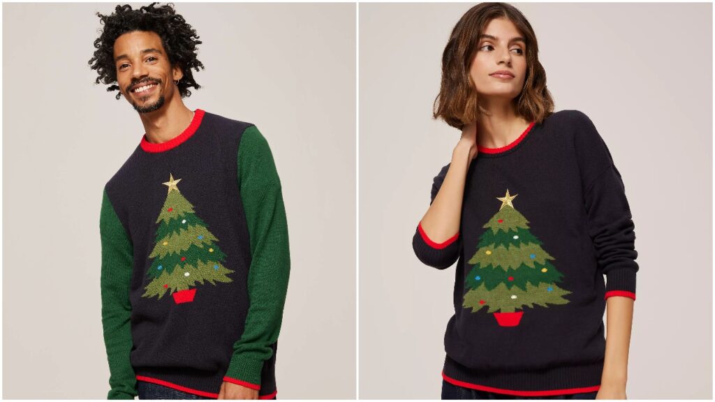 Le pull de Noël de la publicité John Lewis est disponible en tailles adultes et enfants.