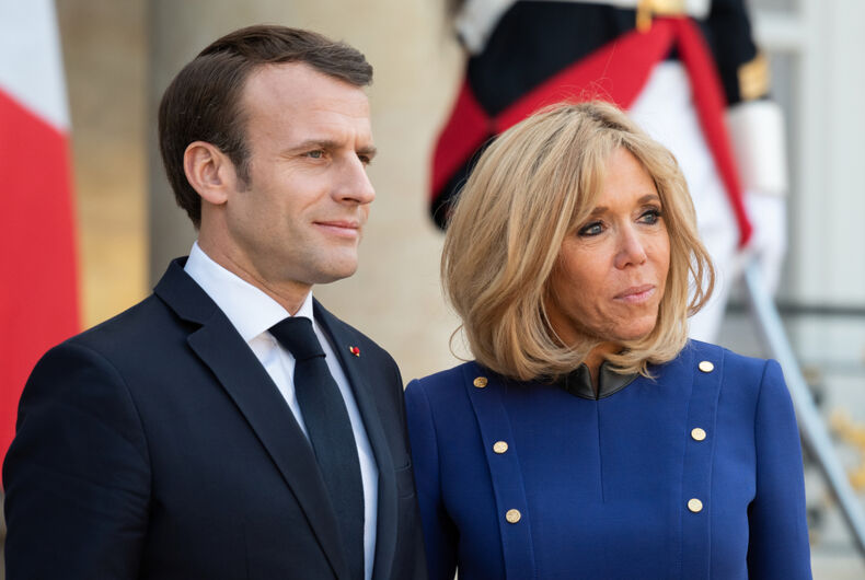 Le président français Emmanuel Macron et la Première dame Brigitte Macron