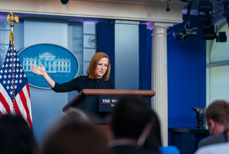 L'attachée de presse de la Maison Blanche, Jen Psaki, tient un point de presse, le jeudi 30 septembre 2021, dans la salle de conférence de presse James S. Brady de la Maison Blanche.