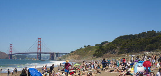 Le Baker Beach vue sur le Golden Gate Bridge, San Francisco
