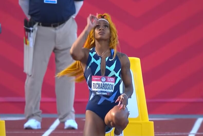 Sha'Carri Richardson se prépare pour la course de 100 m aux essais olympiques le 19 juin 2021.