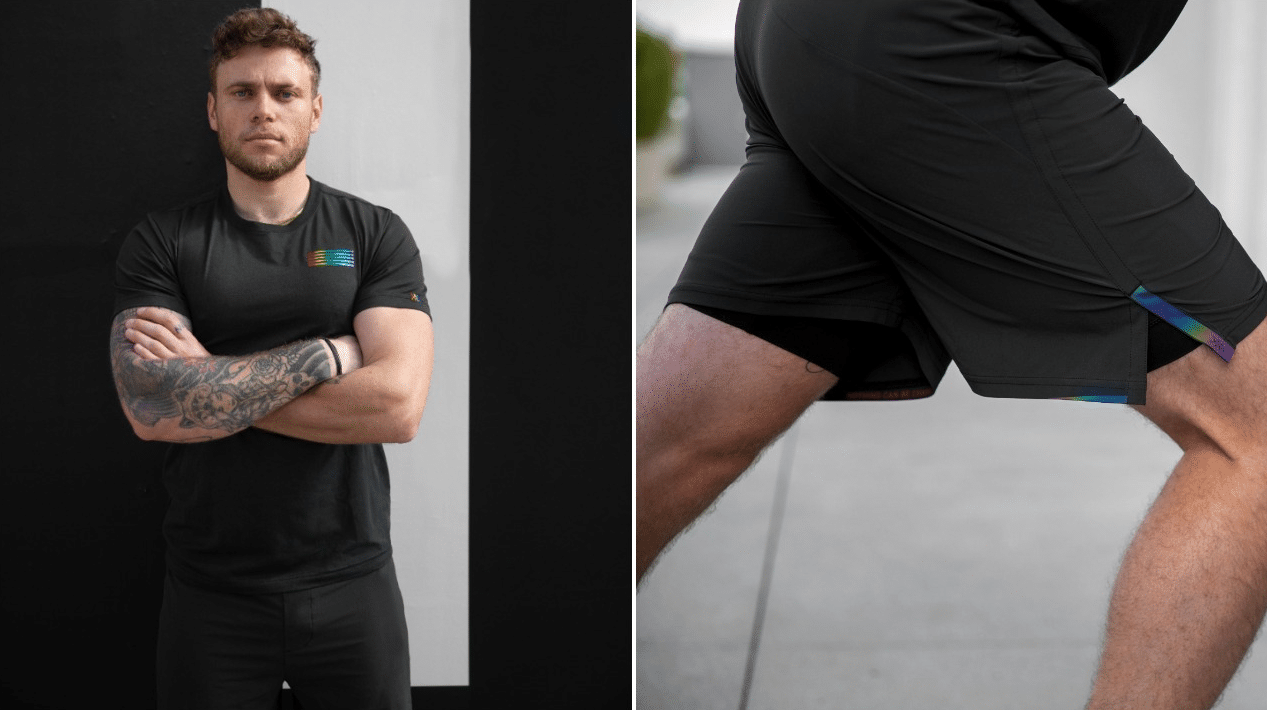 Gus Kenworthy pose dans la collection capsule de Rhone pour Pride.