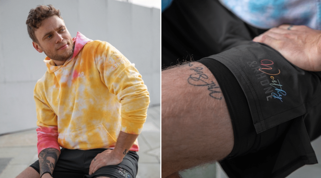 Gus Kenworthy lance une collection Pride pour collecter des fonds vitaux pour les personnes LGBTQ + Gus Kenworthy has teamed up with performance lifestyle brand Rhone for a Pride collection.