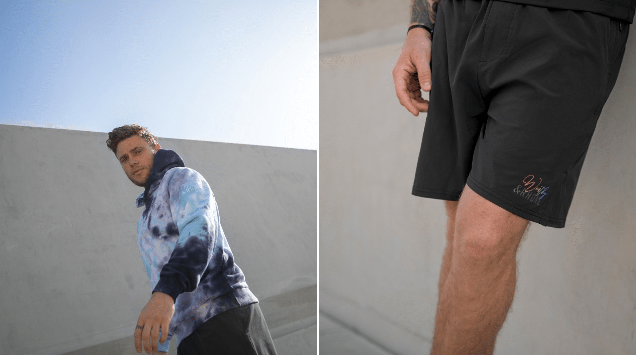La fondation de Gus Kenworthy s'est associée à Rhone sur des sweats à capuche, des t-shirts et des shorts.