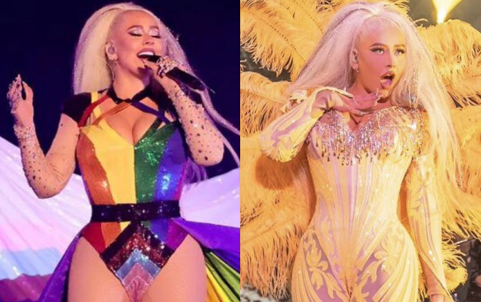 Christina Aguilera portait une sangle éblouie lors de la performance électrique de LA Pride