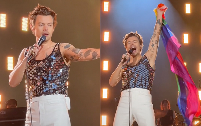 Harry Styles aide un fan à sortir au spectacle de Wembley : « Vous êtes un homme libre » Harry Styles aide un fan à sortir au spectacle de Wembley : « Vous êtes un homme libre »