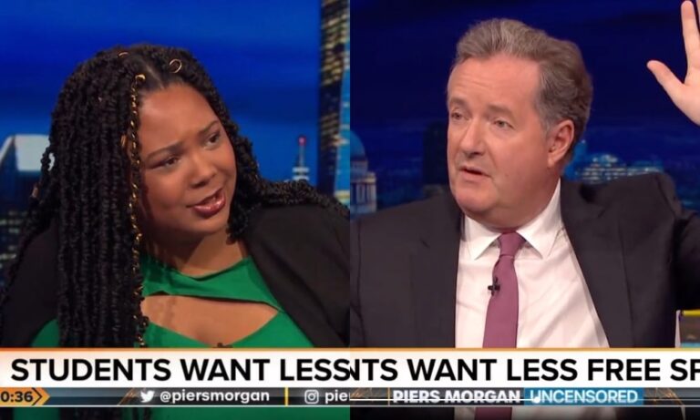 L’invité de Piers Morgan a une réponse parfaite pour héberger des personnes trans « débattre » : « Je ne tombe pas dans le panneau » Larissa Kennedy (L) and Piers Morgan