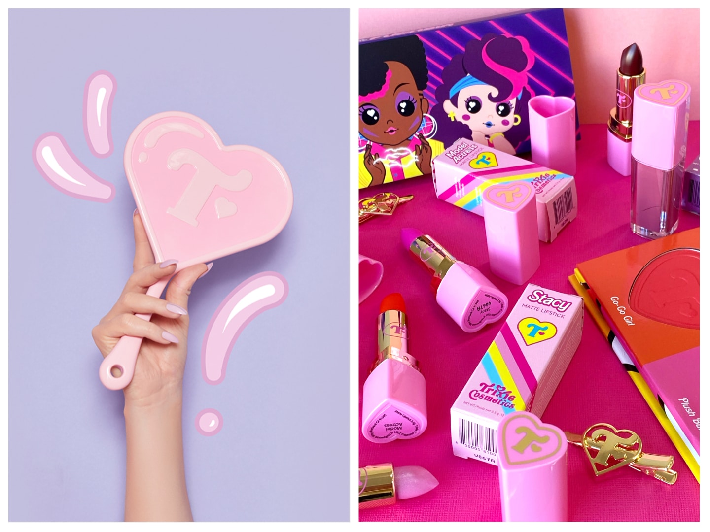 Trixie Cosmetics propose de la poudre bronzante, du fard à joues, du brillant à lèvres et des accessoires.