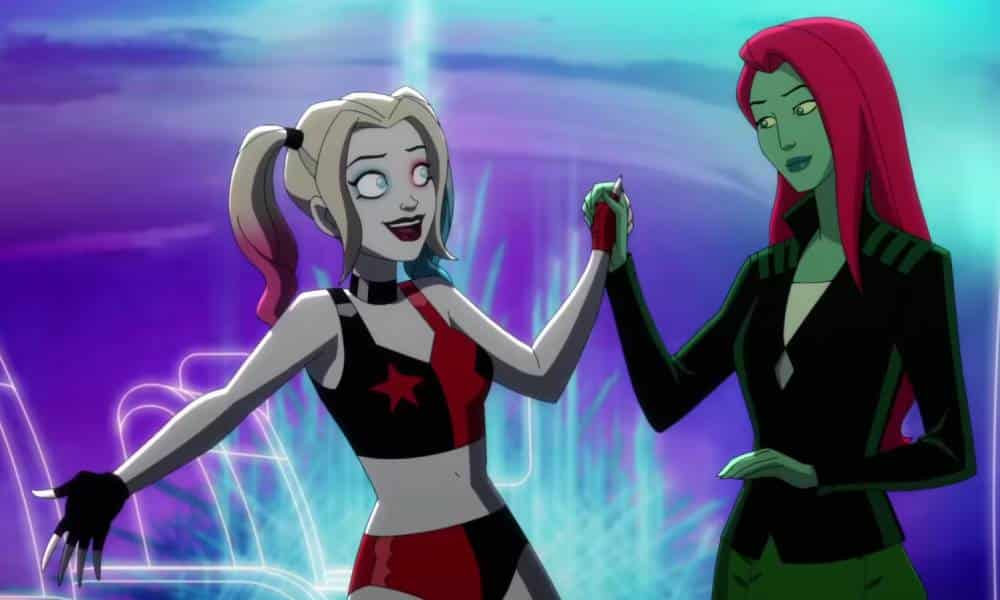 Les showrunners de Harley Quinn disent que Harley et Poison Ivy « ne se sépareront jamais » – s’ils peuvent s’en empêcher A still taken from the Harley Quinn animated series on HBO Max. In this image, Harley Quinn wears a black and red patterned outfit as she holds the hand of Poison Ivy, who is wearing dark clothing and staring at Harley