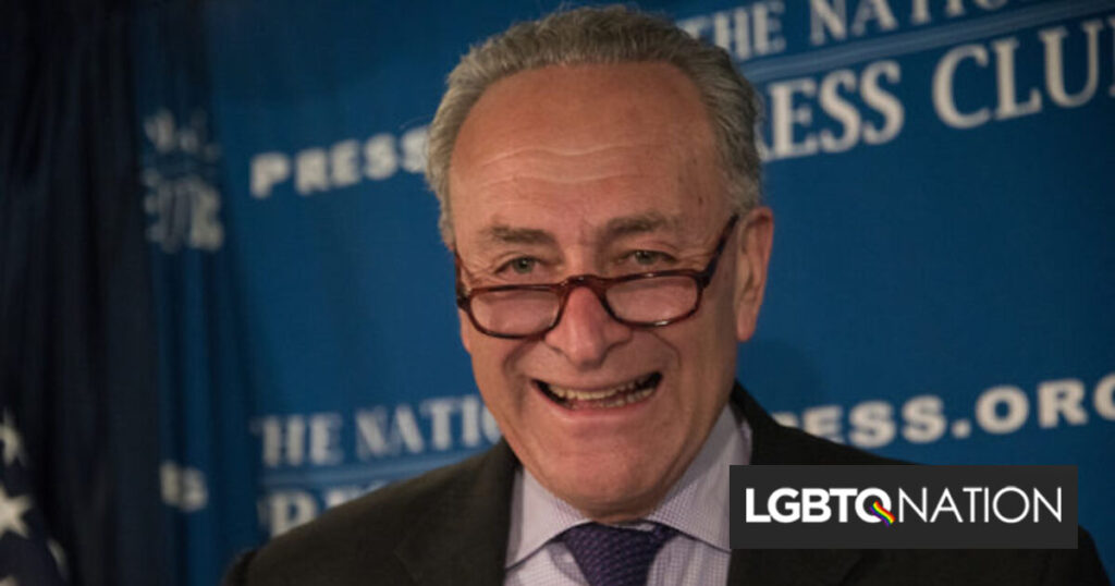 Schumer ralentit le vote sur l’égalité du mariage avant les mi-mandats Schumer ralentit le vote sur l'égalité du mariage avant les mi-mandats