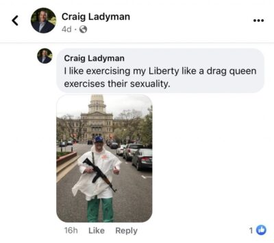 Une publication sur les réseaux sociaux anti-LGBTQ de Craig Ladyman