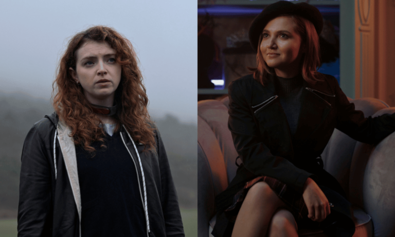 Rhian Blundell and Mia McKenna-Bruce in Vampire Academy.