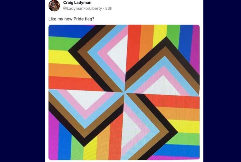 Un candidat de droite à la commission scolaire utilise des images nazies pour attaquer le drapeau de la fierté LGBTQ