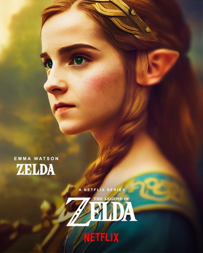 Emma Watson dans le rôle de Zelda dans Legend of Zelda en direct sur Netflix