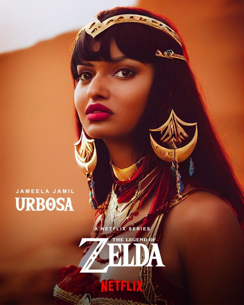 Jameela Jamil dans le rôle d'Urbosa dans Legend of Zelda en direct sur Netflix