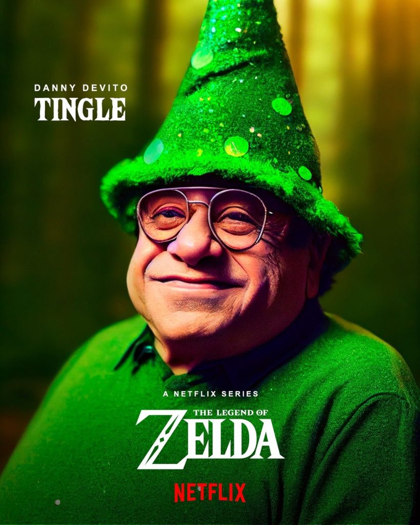 Danny Devito dans le rôle de Tingle dans Legend of Zelda en direct sur Netflix