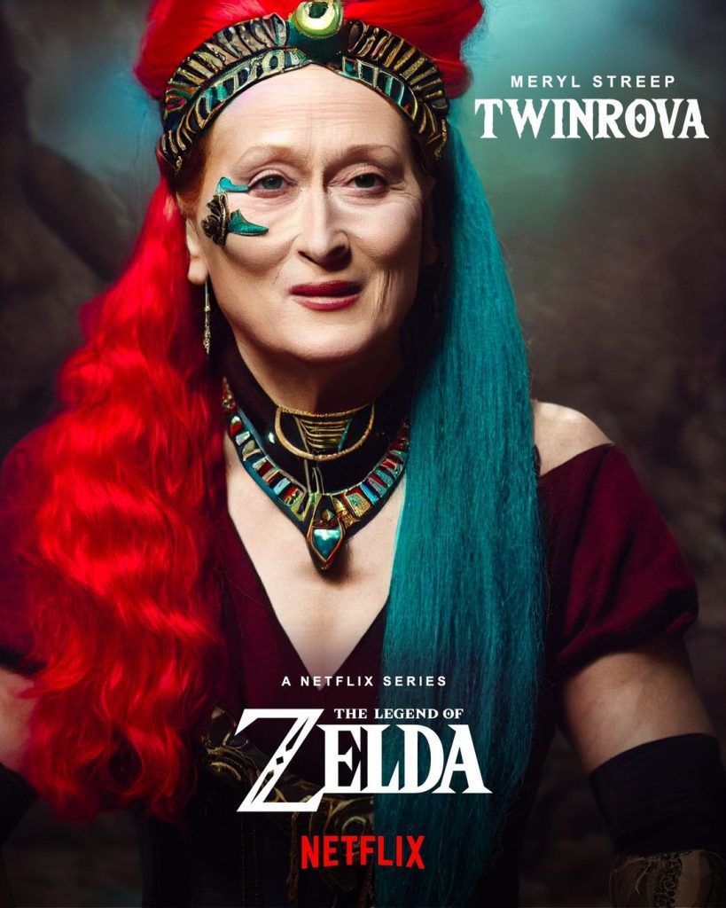 Meryl Streep dans le rôle de Twinrova dans Legend of Zelda en direct sur Netflix