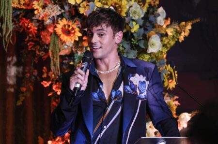 Tom Daley speaks during the Kaleidoscope Trust Gala.