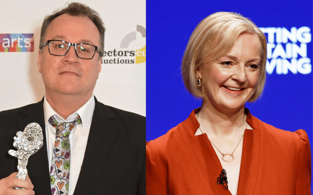 Russell T Davies a « prédit » l’apparition de la conférence Tory de Liz Truss: « Cela devient bizarre » Russell T Davies (left) and Liz Truss (right).