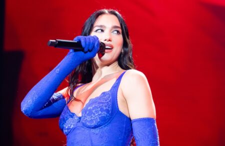 Dua Lipa performs on stage in Melbourne