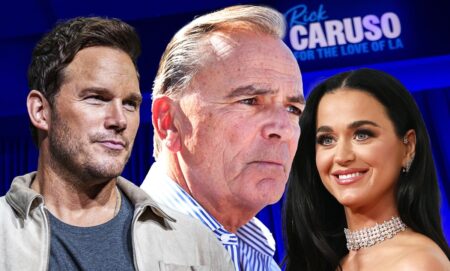 Chris Pratt, Rick Caruso and Katy Perry