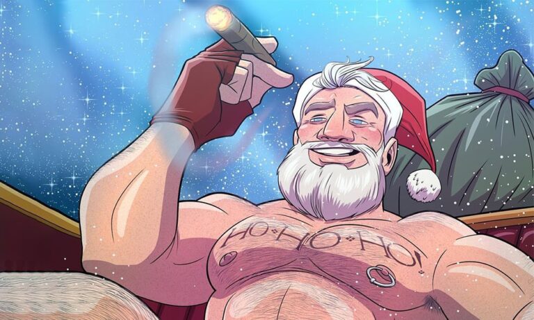 34 illustrations torrides du Père Noël gay pour sonner pendant les vacances