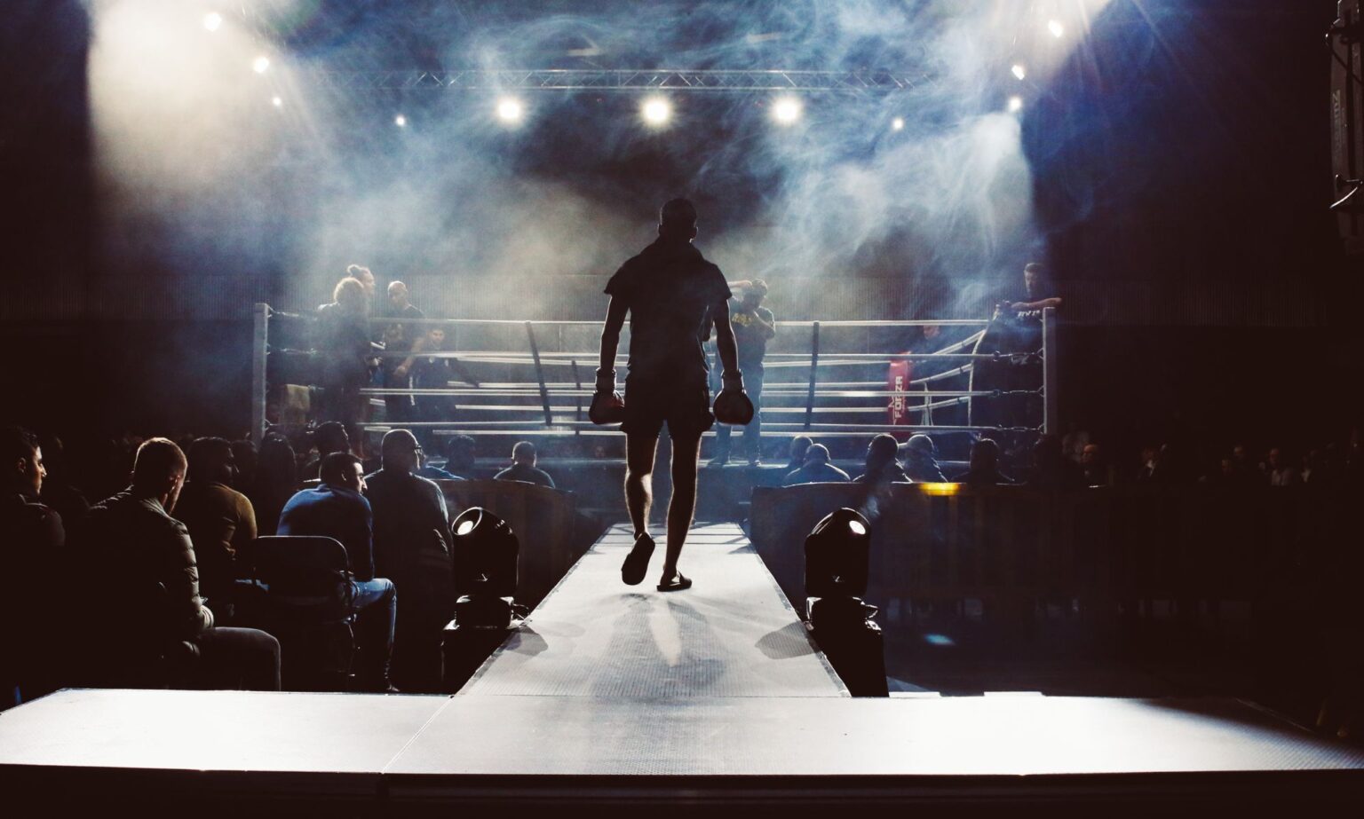 Le Conseil mondial de la boxe placera les boxeurs trans dans une catégorie distincte après l’interdiction de combattre les athlètes cis A picture shows a boxer from the back entering a boxing ring - there are crowds of people sitting either side of him