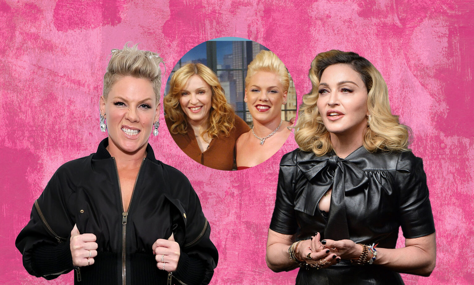 P!nk affirme que Madonna « ne l’aime pas » après une rencontre tendue : « Je suis une personne polarisante » P!nk (L) and Madonna (R).