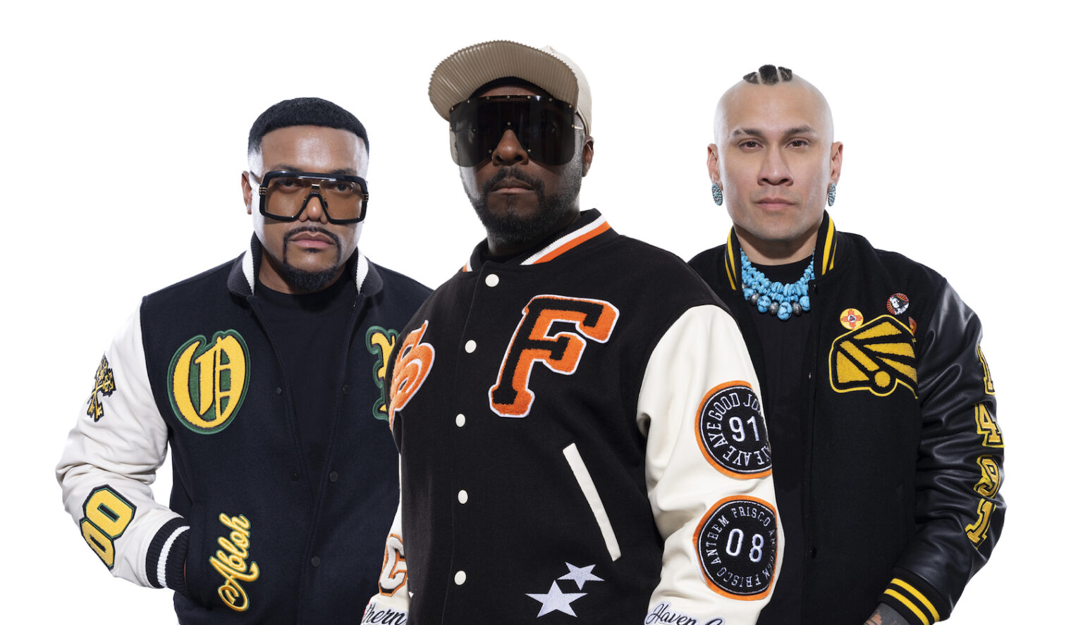 Black Eyed Peas, Steps et Melanie C en tête de la programmation étoilée de Brighton Pride 2023 Black Eyed Peas in a promotional shot ahead of their headline performance at Brighton Pride 2023