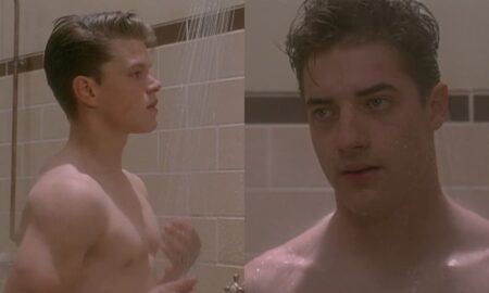 Watch Brendan Fraser and Matt Damon Wrestle Naked in the Shower