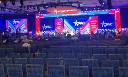 The almost empty room at CPAC 2023.