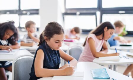 School children in a classroom