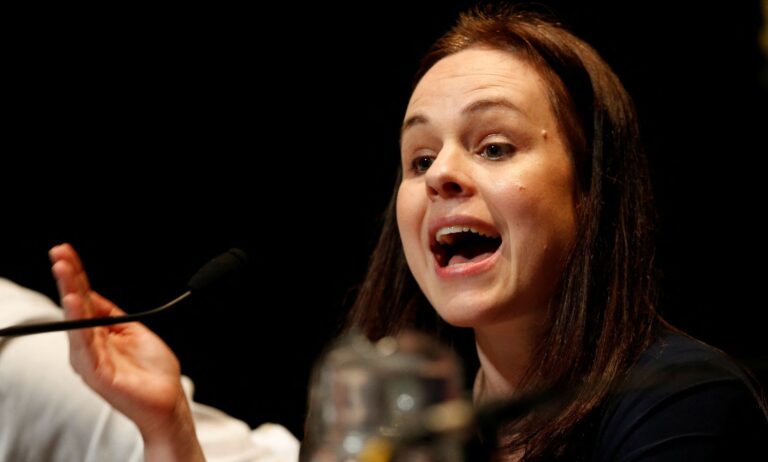 Kate Forbes speaking during an SNP leadership debate.