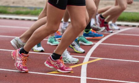 Athletes running a race