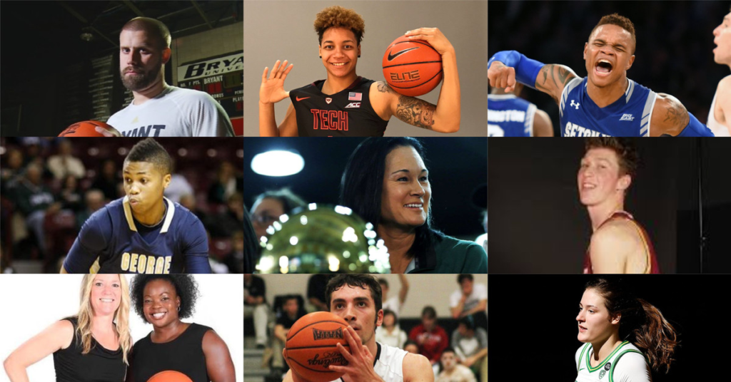 Voici 16 joueurs de basket-ball universitaires LGBT et 19 entraîneurs qui ont été absents pendant la compétition Voici 16 joueurs de basket-ball universitaires LGBT et 19 entraîneurs qui ont été absents pendant la compétition